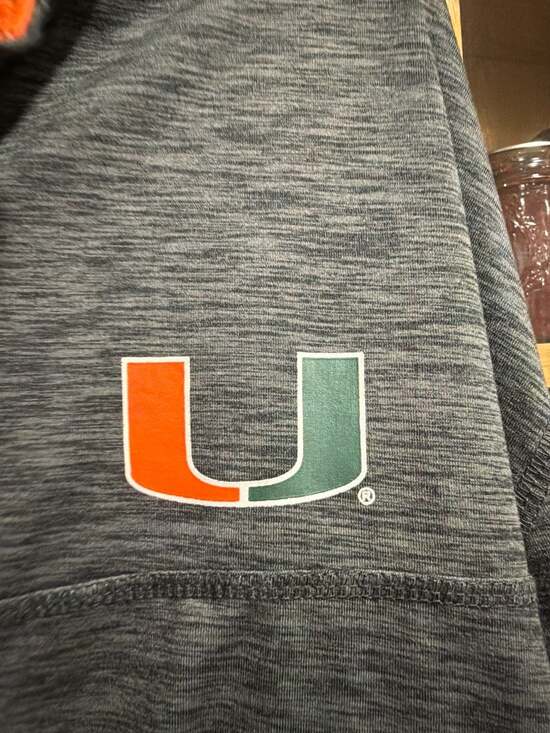 Miami Hurricanes Colosseum 3XL Heathered Charcoal & Orange Quarter-Zip Pullover - Picture 3 of 6